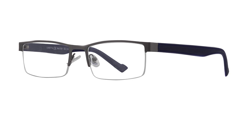 CARETTA Eyeglasses Teenage,Adult Man Rectangular Half Framed Metal Unfiltered CRTTA 7851-C.M02